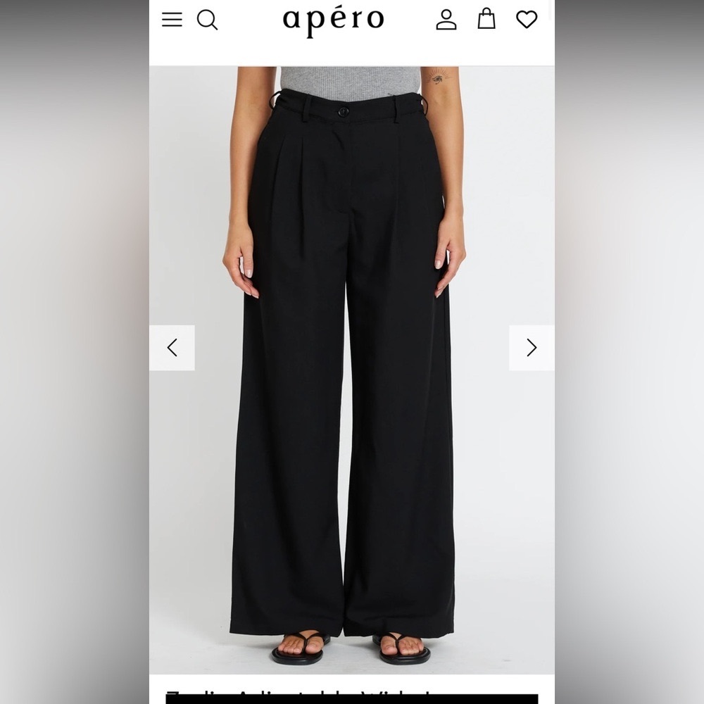 NWT Apéro Zadie adjustable black wide leg maternity pants SMALL